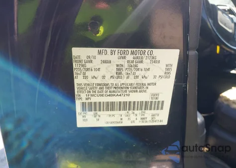 2011 Ford Escape Limited from USA, damaged, VIN 1FMCU9EG4BKA47210